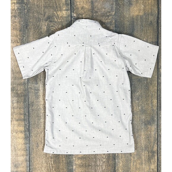 Well Dresses Wolf Boys Size 12 Triangle Weave Short Sleeve Button Up Shirt! - Picture 2 of 6